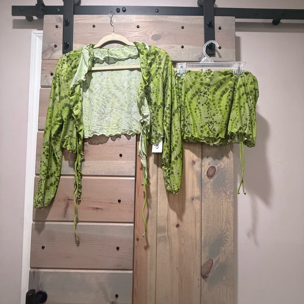 Cider Vibrant Green Floral Set